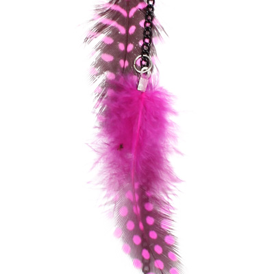 Zac's Alter Ego - Aprox. 37.5cm Polka Dot Feather & Chain Haarverlängerung - Rosa